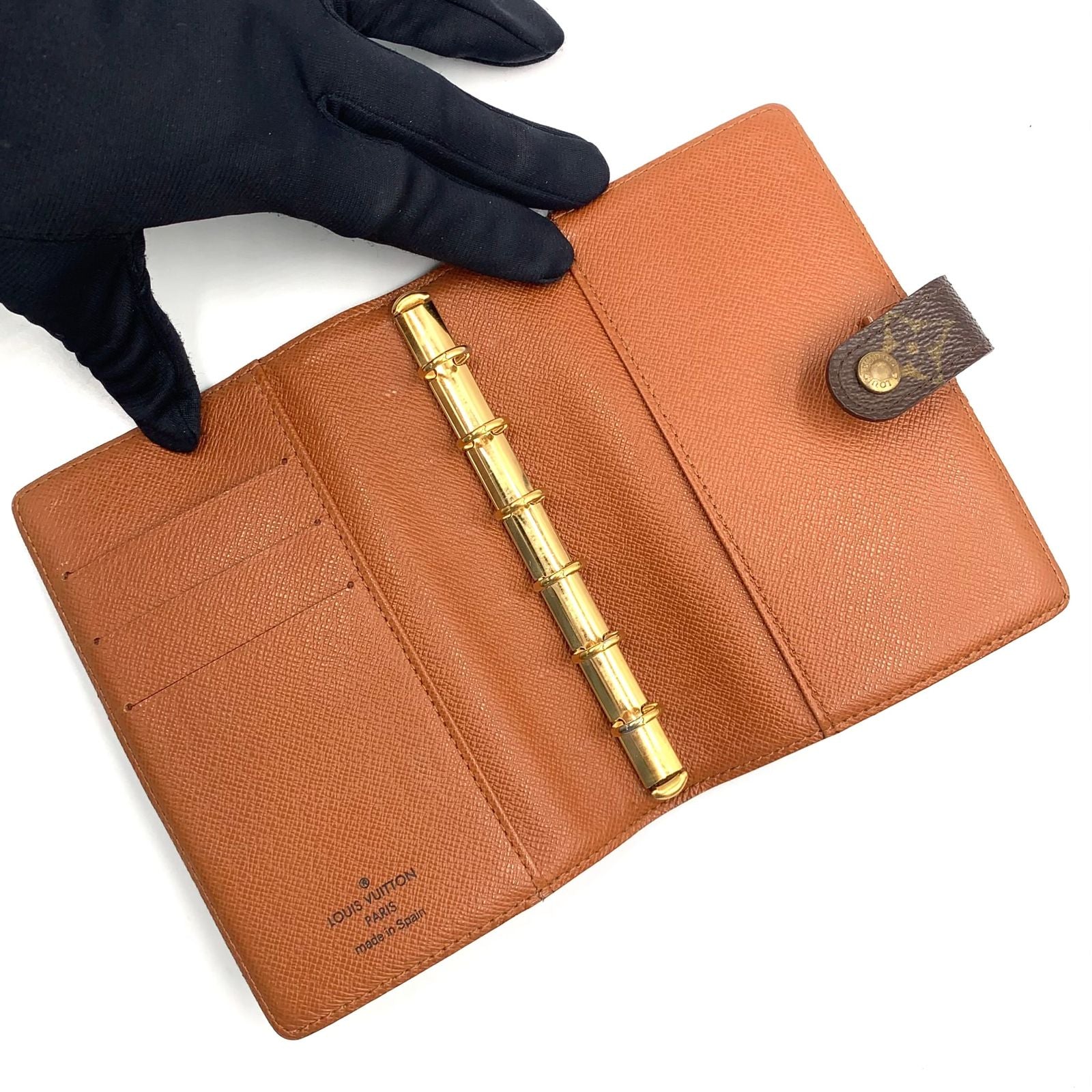 Louis Vuitton Agenda PM Monogram Brown Notebook Cover Gold — view 3
