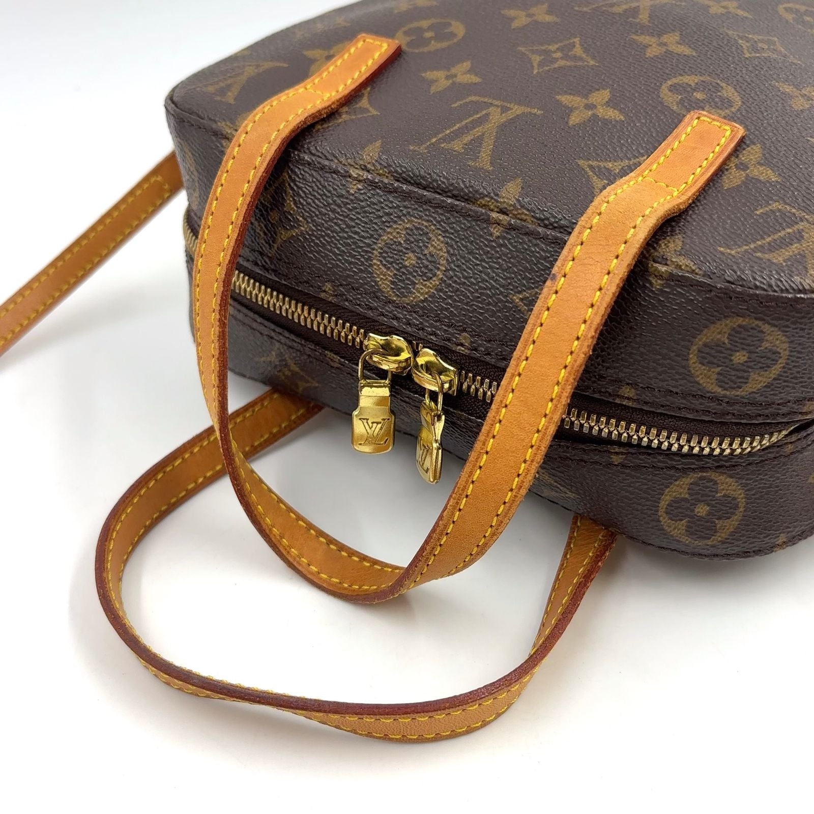Louis Vuitton Spontini Monogram Leather Brown Light Handbag Gold — view 6