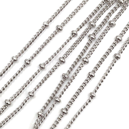 Dior D Logo Triple Strand Heart Double Chain Metal Color Stone Clear Silver — view 6