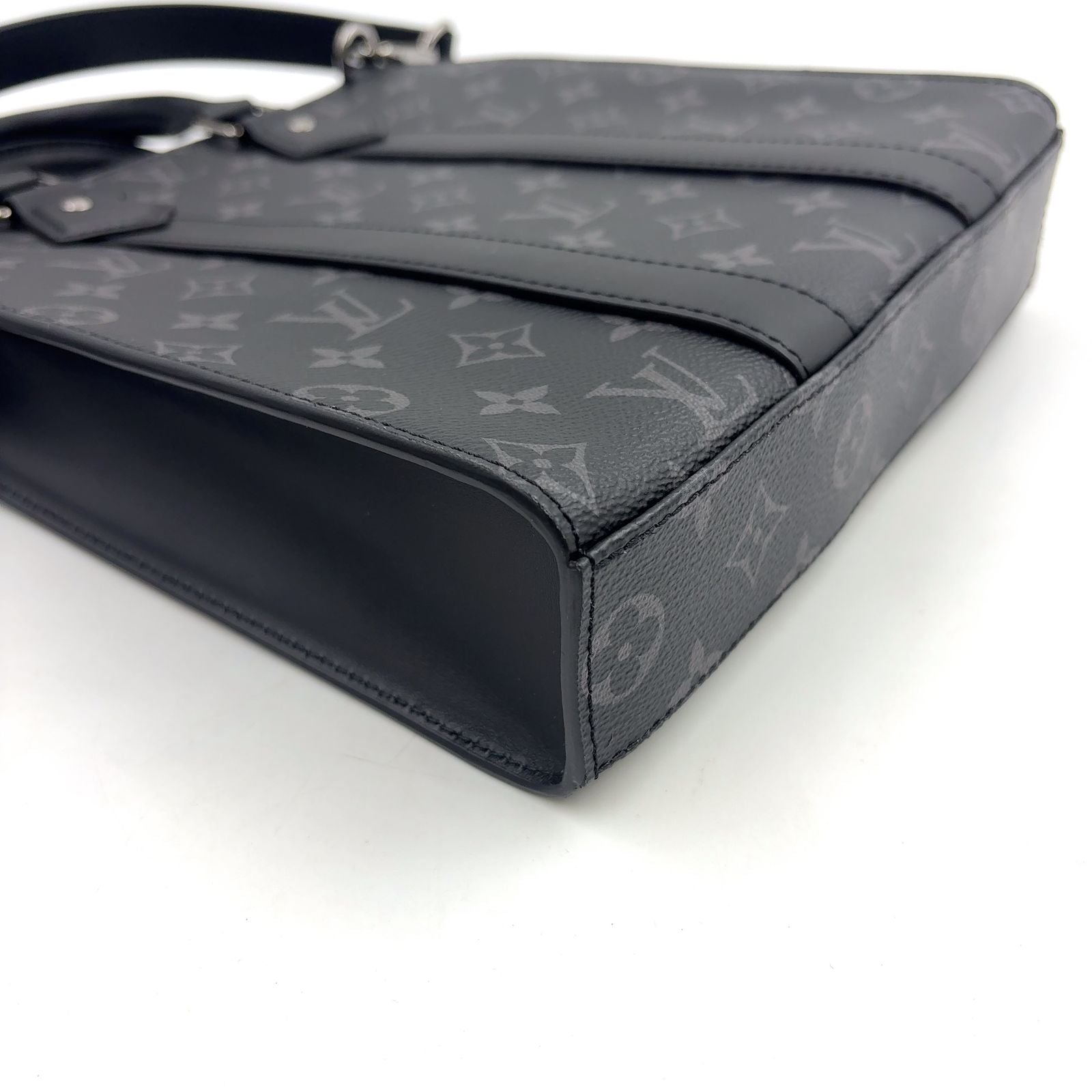 Louis Vuitton Sac Plat Cross 2-Way Shoulder Leather Black Handbag Silver — view 8
