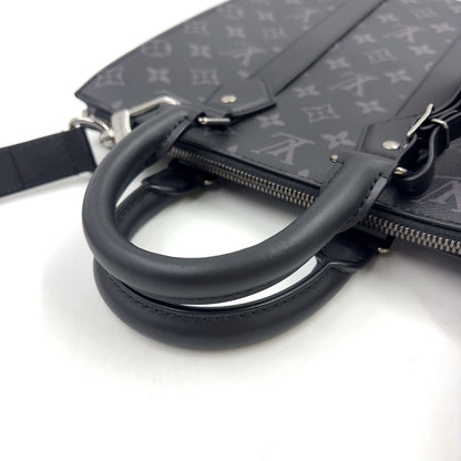 Louis Vuitton Sac Plat Cross 2-Way Shoulder Leather Black Handbag Silver — view 5