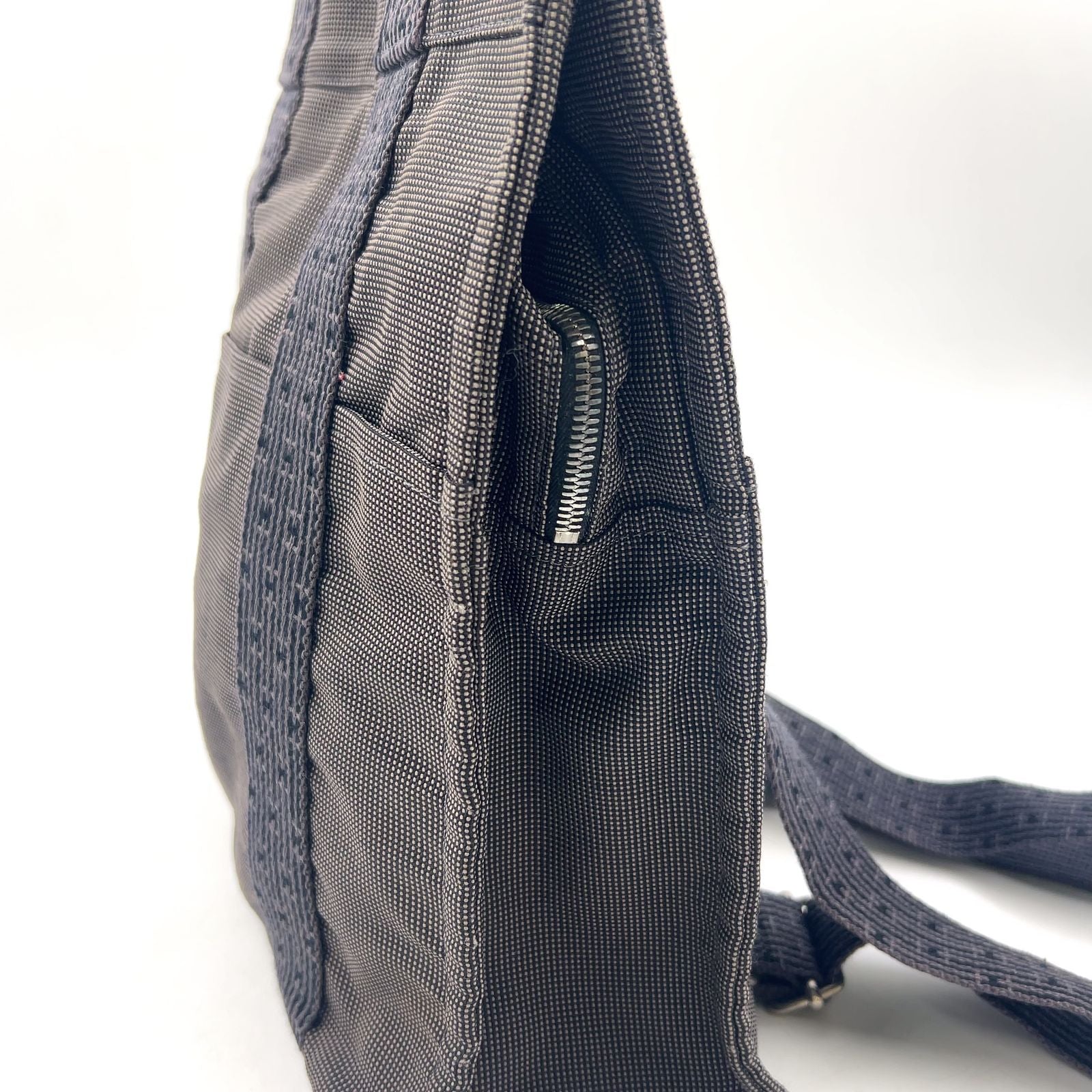 Hermes Her Line a Dos Canvas Dark Gray Backpack Silver — view 7