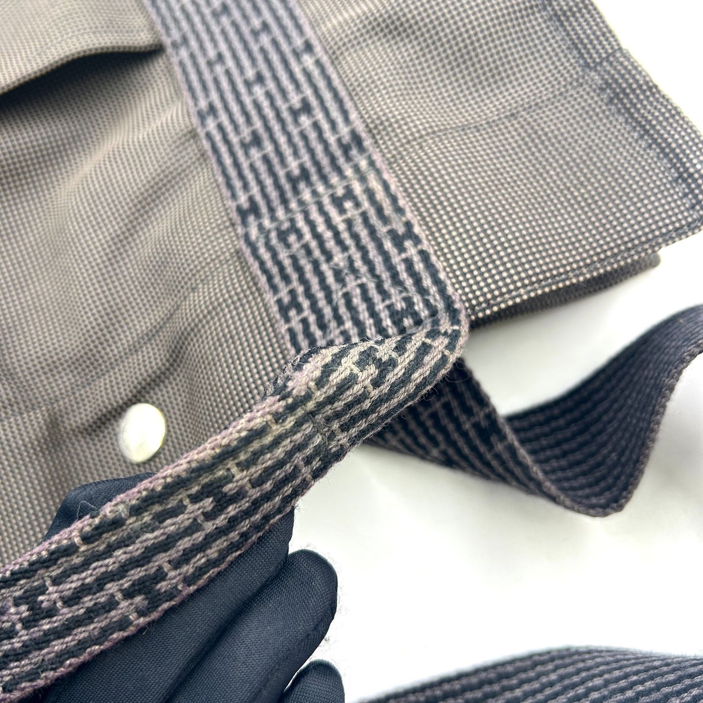 Hermes Her Line a Dos Canvas Dark Gray Backpack Silver — view 9