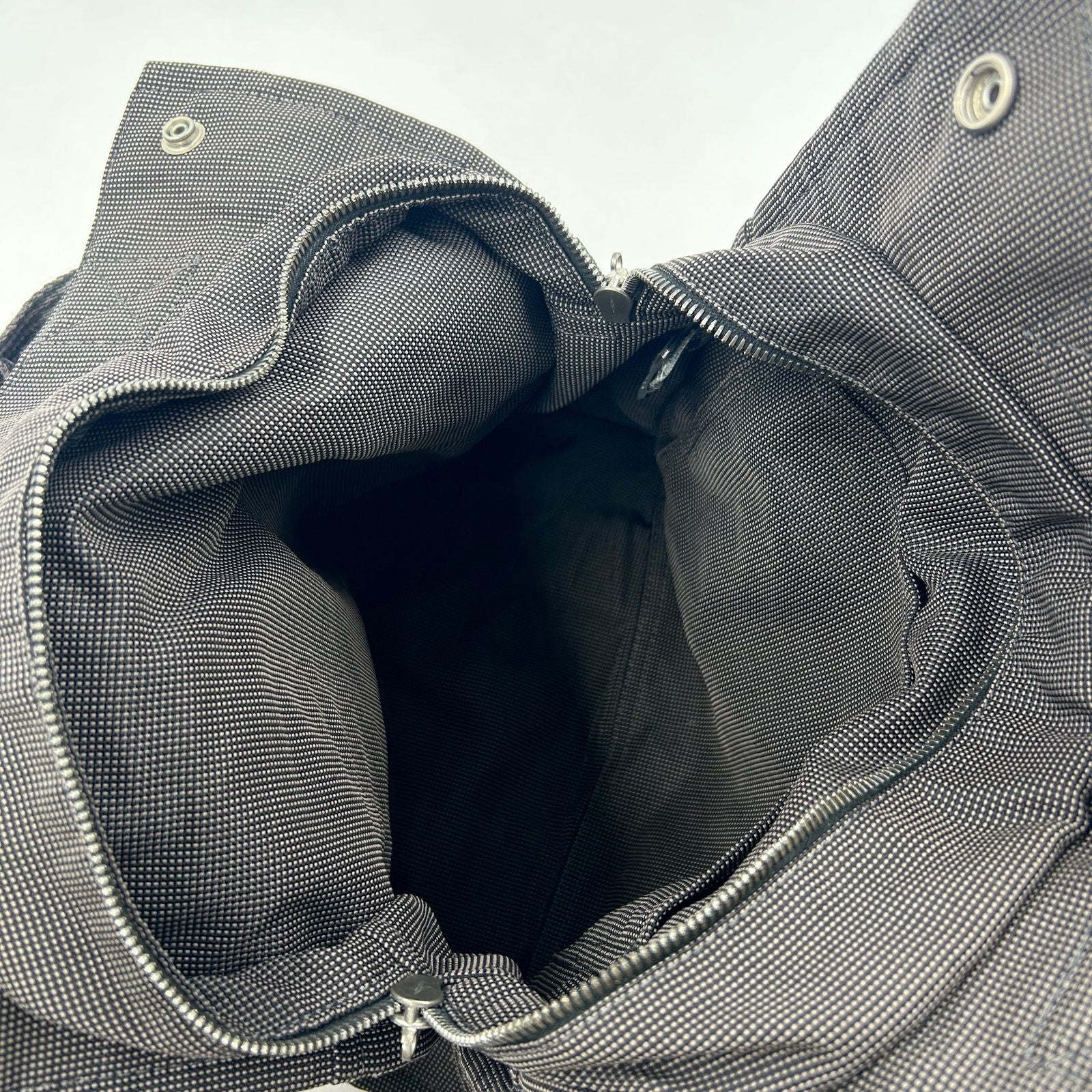 Hermes Her Line a Dos Canvas Dark Gray Backpack Silver — view 3