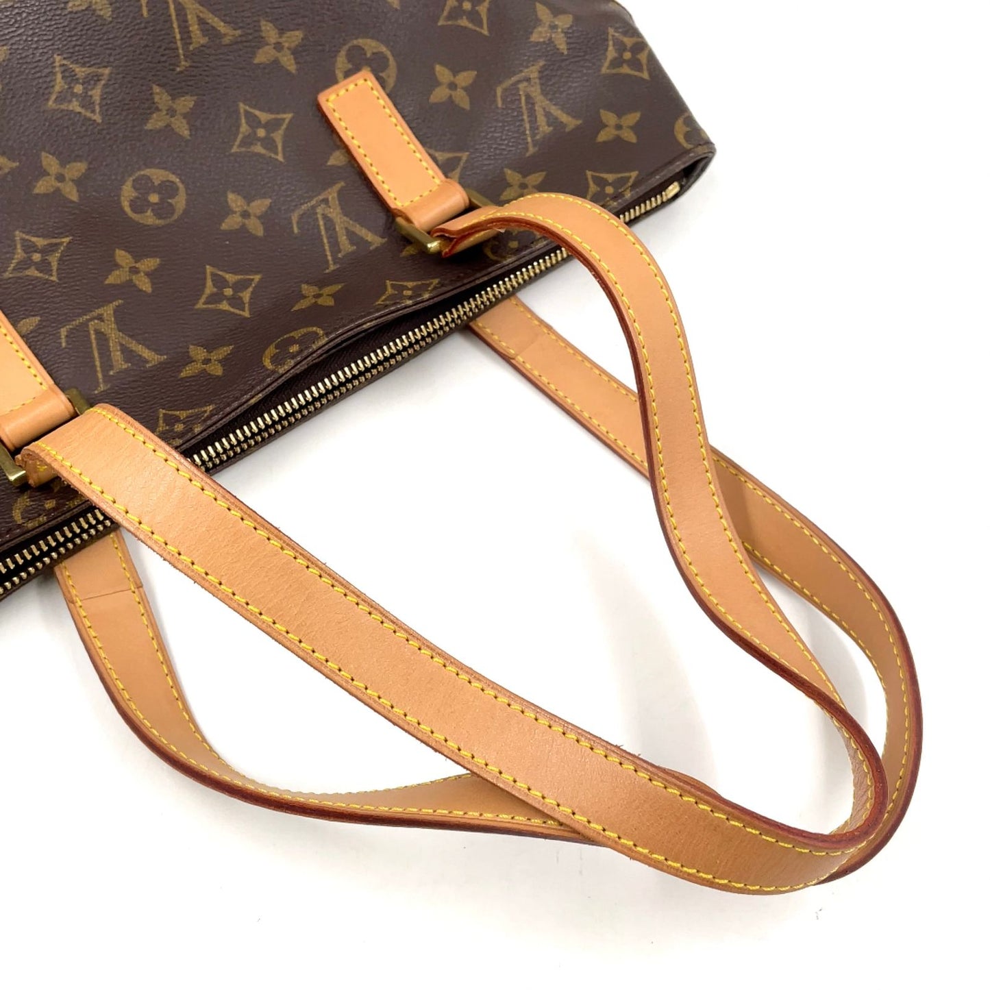 Louis Vuitton Cabas Piano Monogram Leather Brown Light Tote Gold — view 7