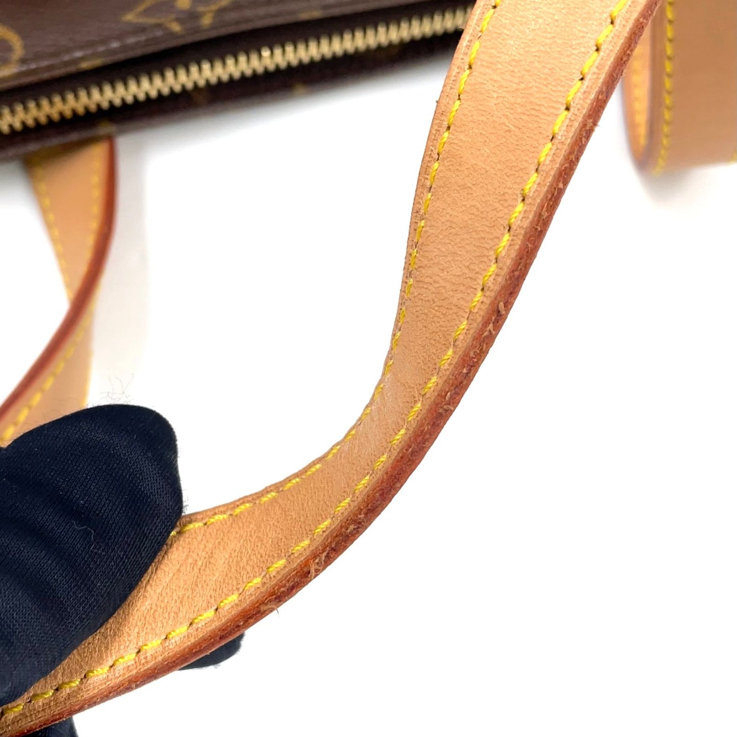 Louis Vuitton Cabas Piano Monogram Leather Brown Light Tote Gold — view 9
