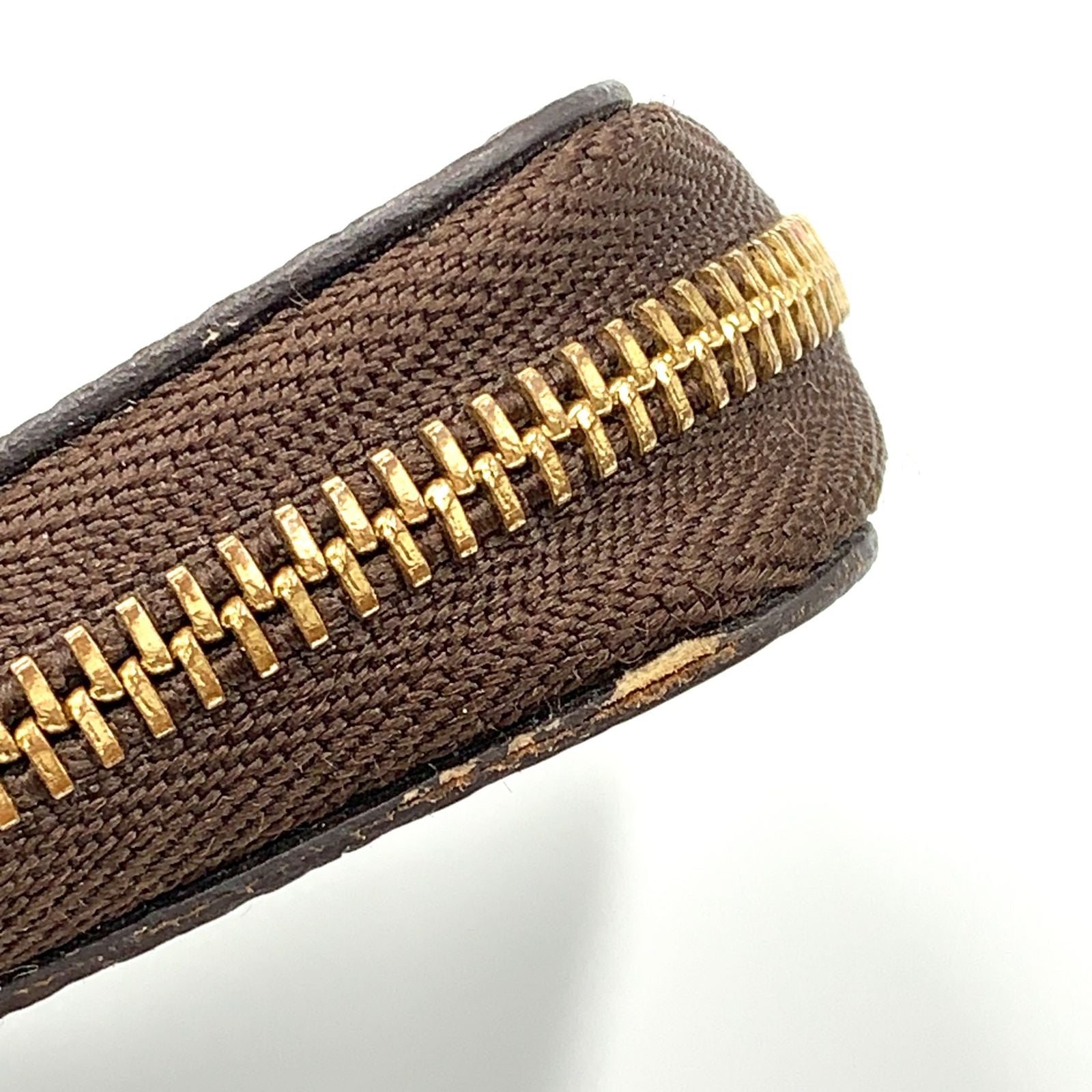 Louis Vuitton Zippy Coin Purse Monogram Leather Brown Case Gold — view 5