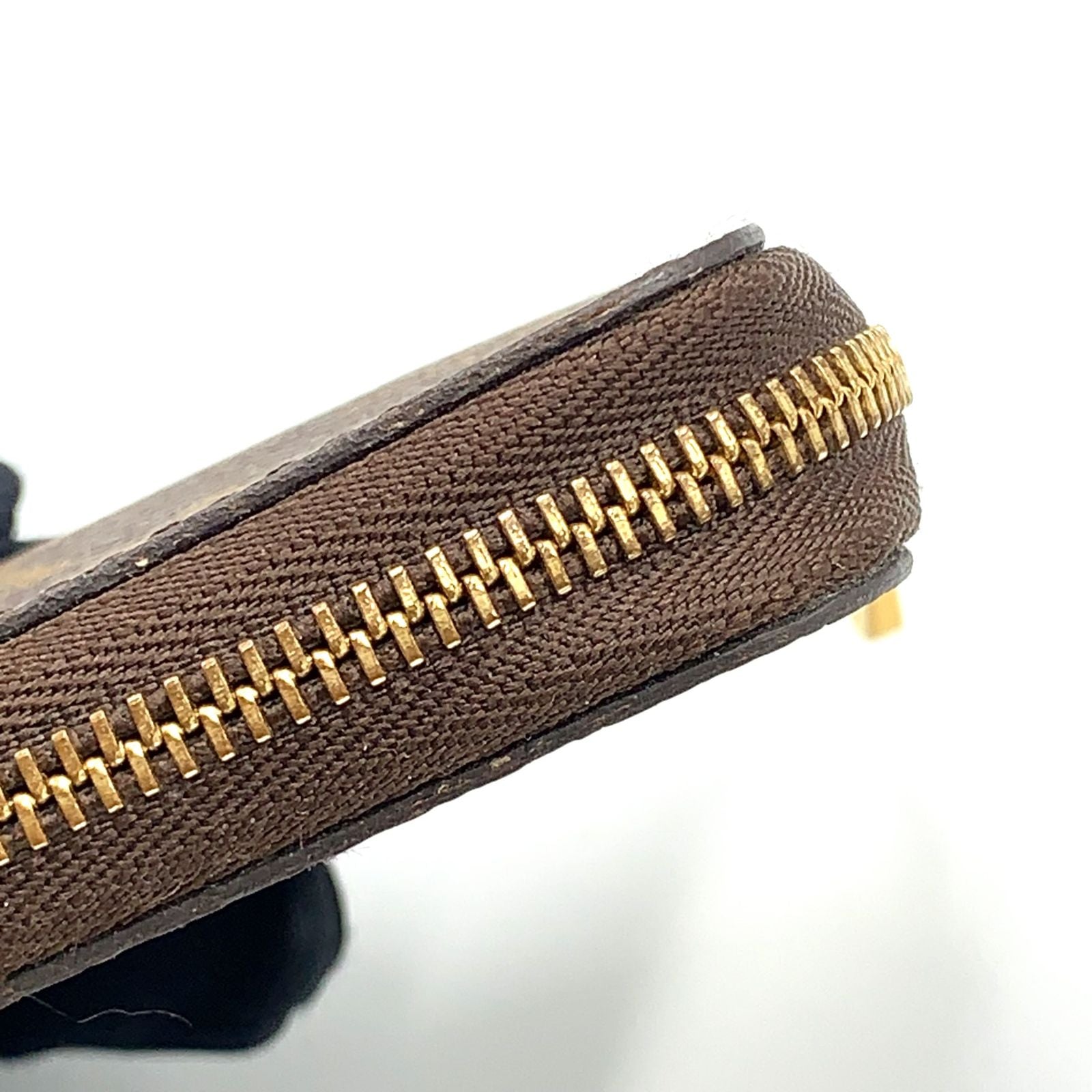 Louis Vuitton Zippy Coin Purse Monogram Leather Brown Case Gold — view 6