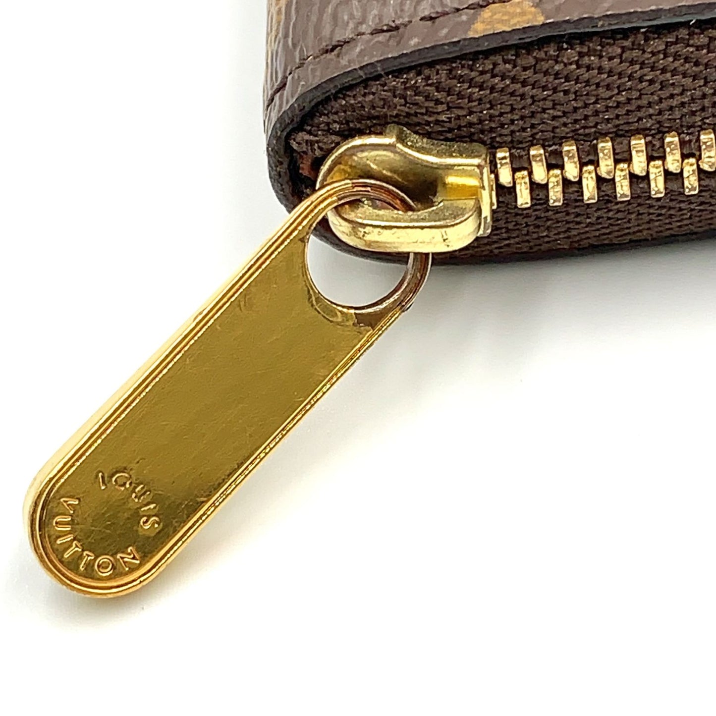 Louis Vuitton Zippy Coin Purse Monogram Leather Brown Case Gold — view 7