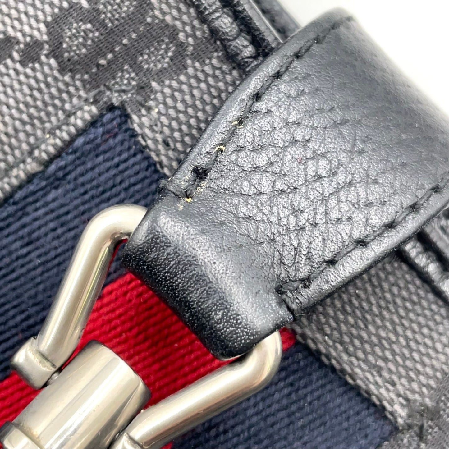Gucci Jackie Leather Canvas Gray Black Multicolor Handbag Silver — view 5