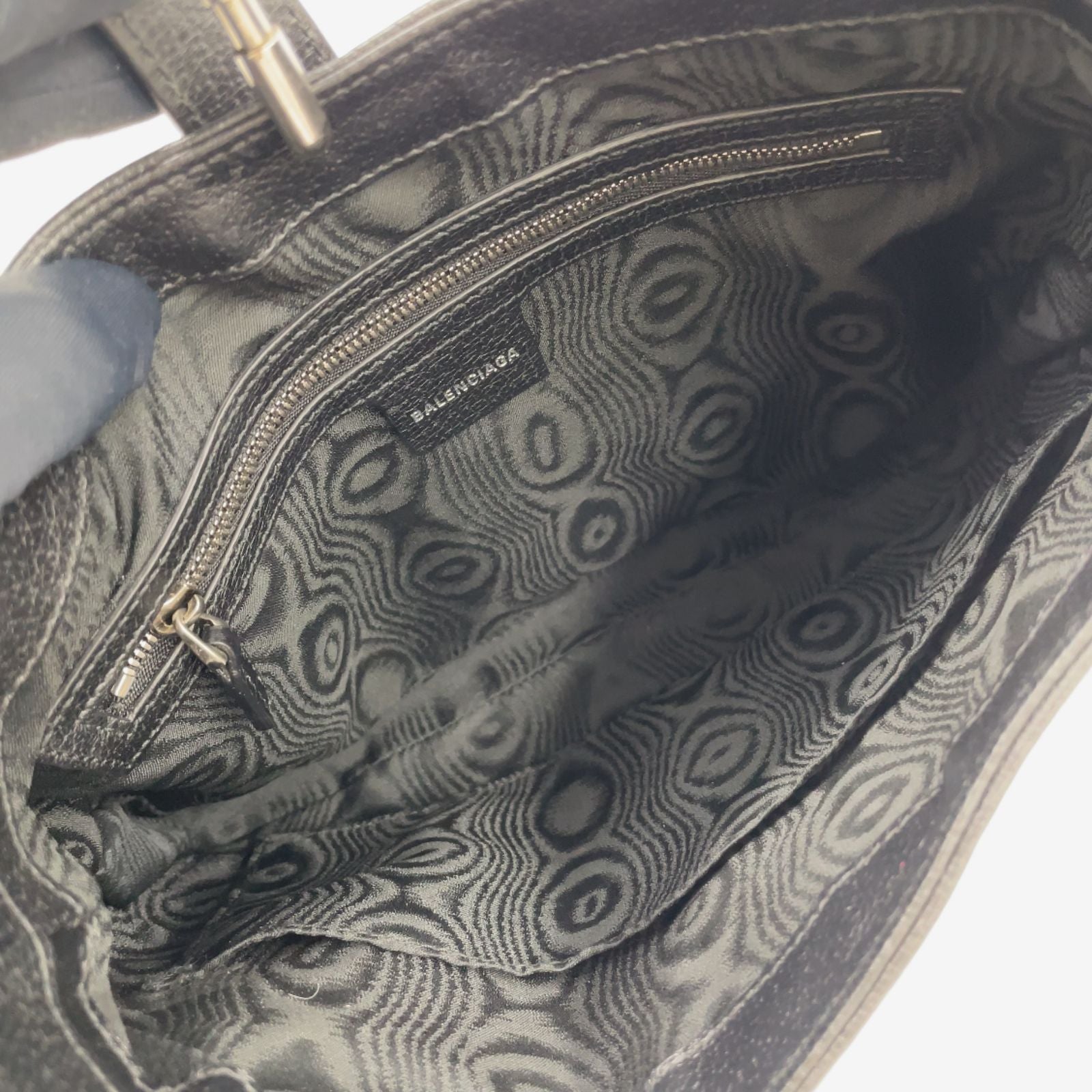 Gucci Jackie Leather Canvas Gray Black Multicolor Handbag Silver — view 3