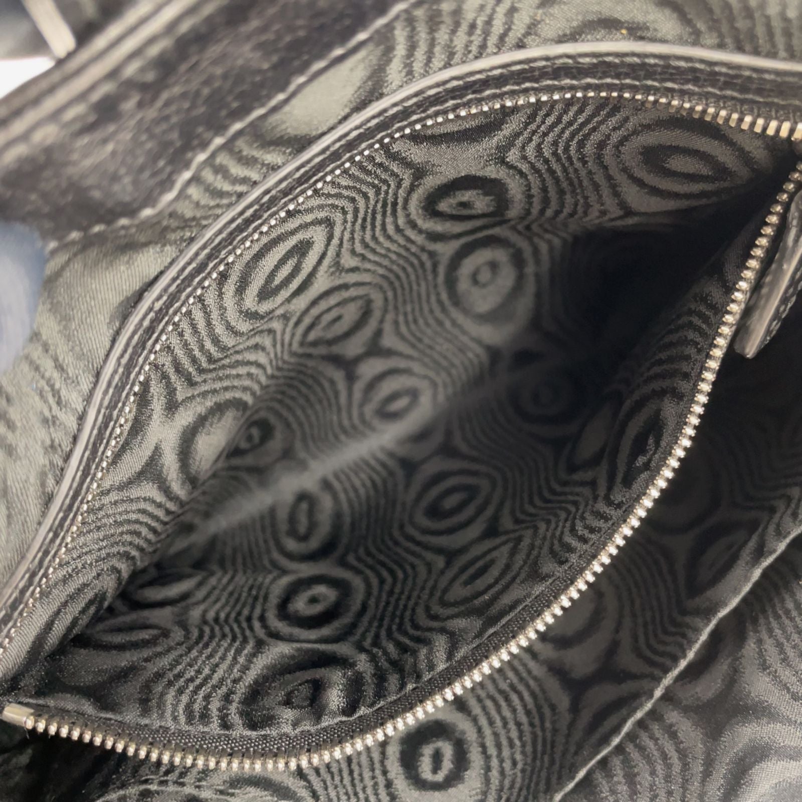 Gucci Jackie Leather Canvas Gray Black Multicolor Handbag Silver — view 8