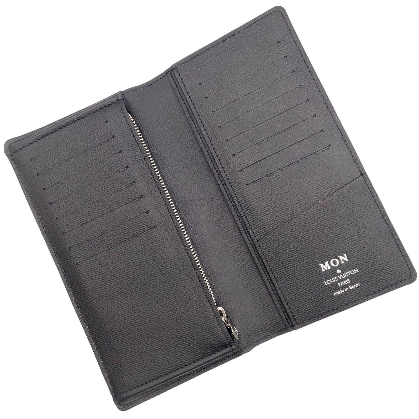 Louis Vuitton Portefeuille Brazza Epi Initial Leather Black Bifold Wallet Silver — view 3