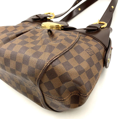 Louis Vuitton Sistina PM Damier Ebene Leather Brown Handbag Gold — view 8