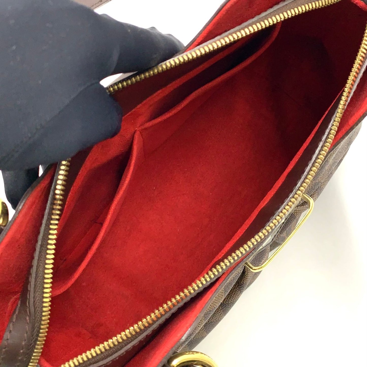 Louis Vuitton Sistina PM Damier Ebene Leather Brown Handbag Gold — view 3