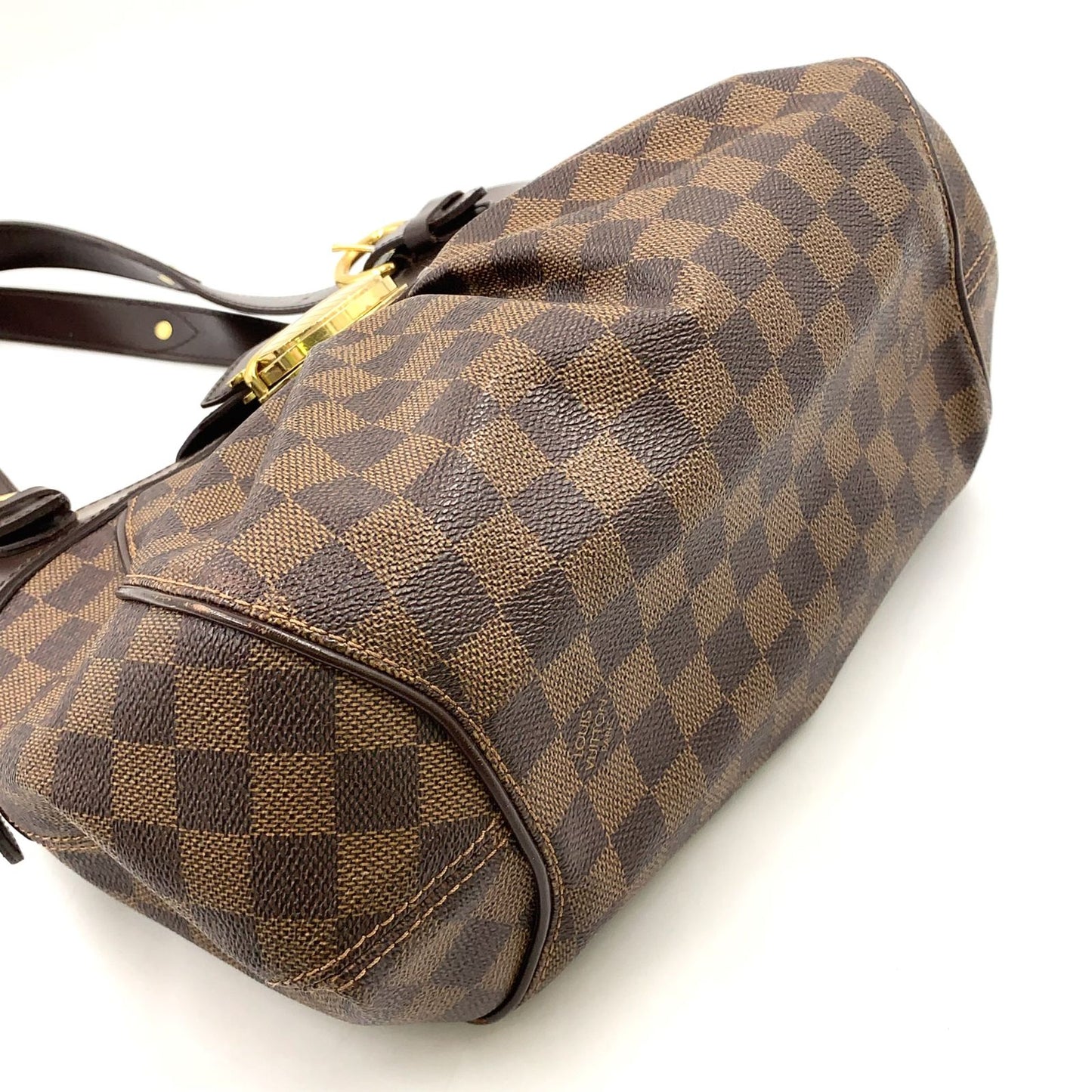 Louis Vuitton Sistina PM Damier Ebene Leather Brown Handbag Gold — view 9