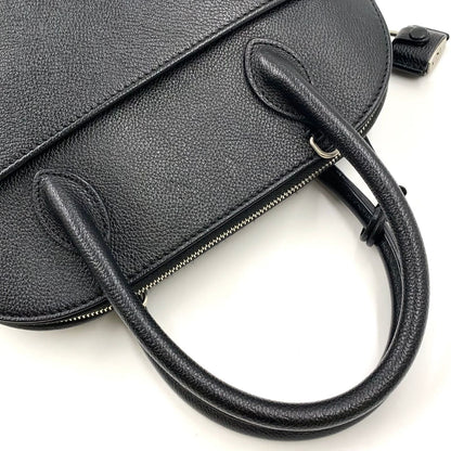 Balenciaga Ville Zipper Pull Missing Leather Black Handbag Silver — view 6