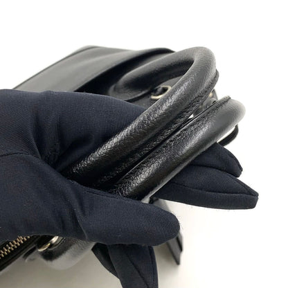 Balenciaga Ville Zipper Pull Missing Leather Black Handbag Silver — view 7