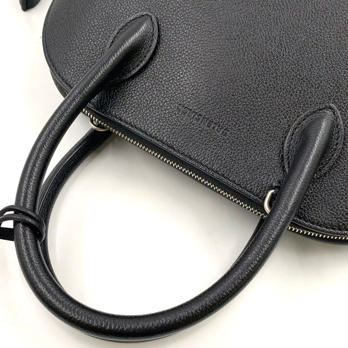 Balenciaga Ville Zipper Pull Missing Leather Black Handbag Silver — view 5