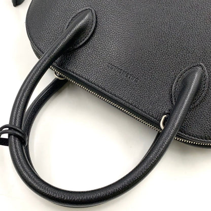 Balenciaga Ville Zipper Pull Missing Leather Black Handbag Silver — view 5