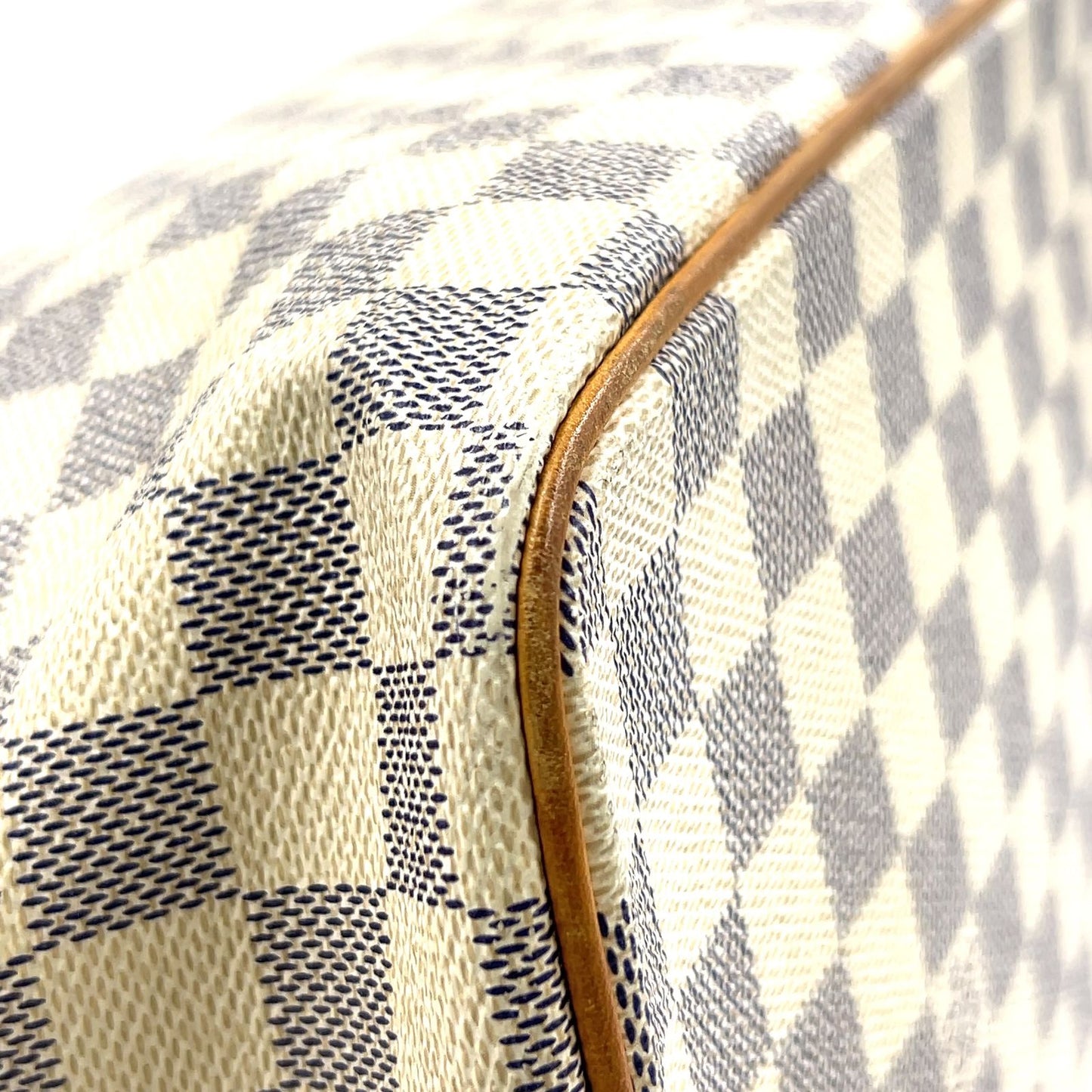 Louis Vuitton Damier Azur Leather White Tote Gold — view 8