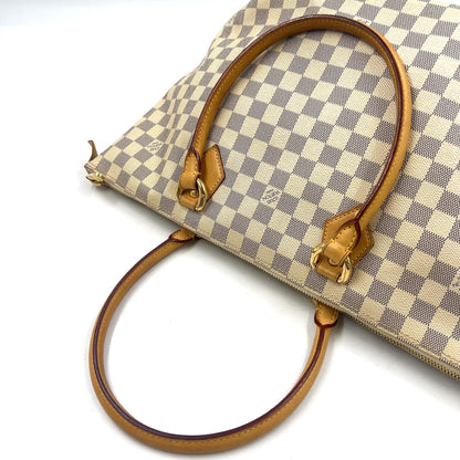Louis Vuitton Damier Azur Leather White Tote Gold — view 6