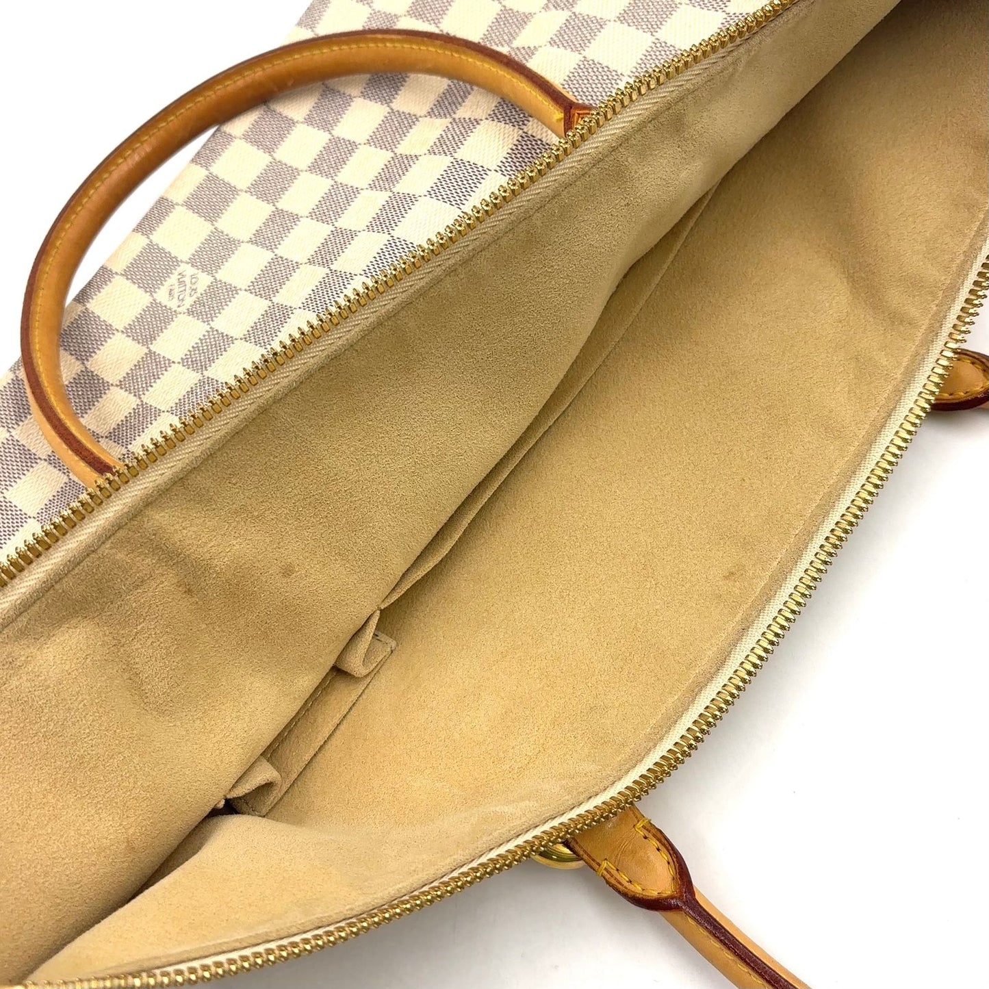 Louis Vuitton Damier Azur Leather White Tote Gold — view 9