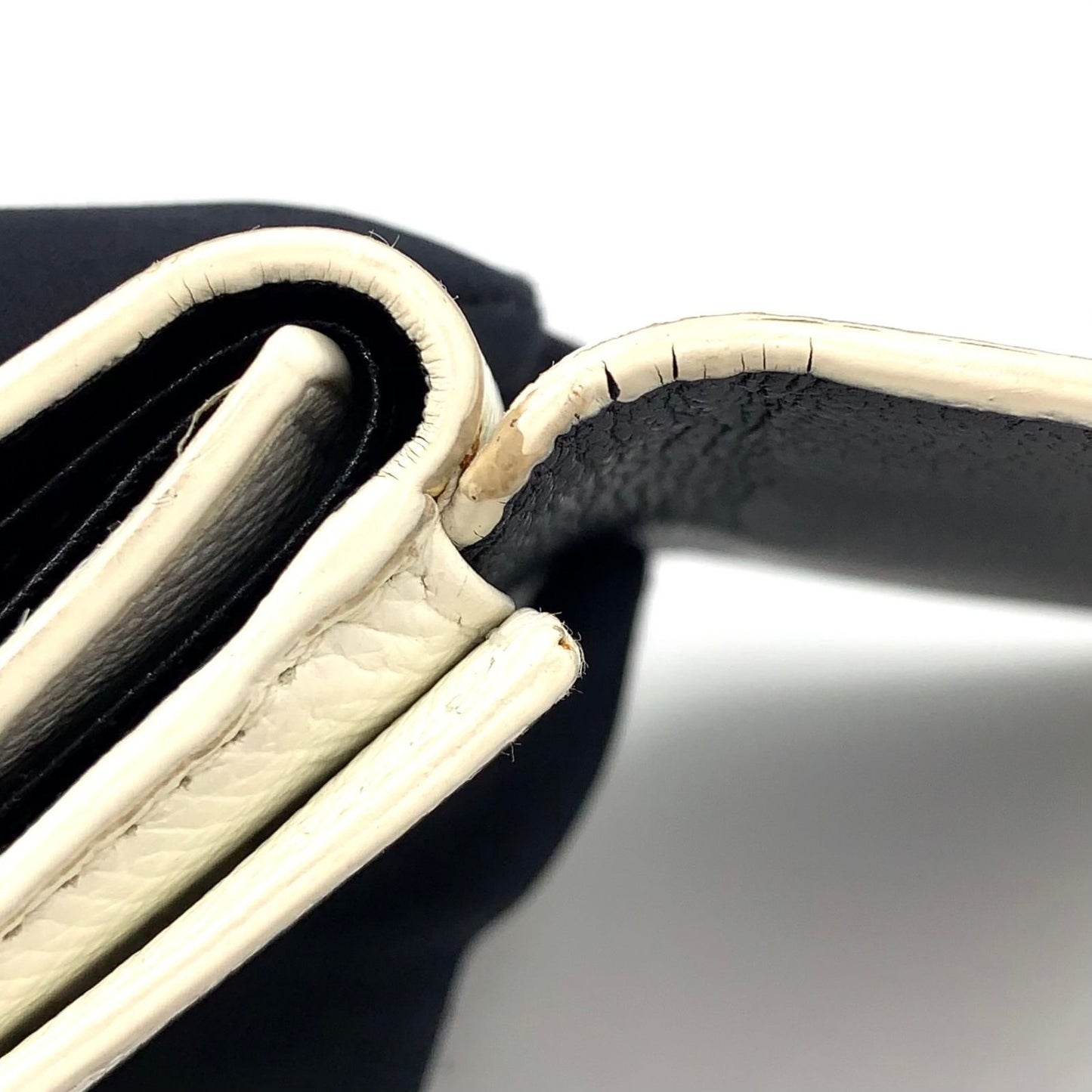 Balenciaga Ville Leather White Mini Wallet Silver — view 9