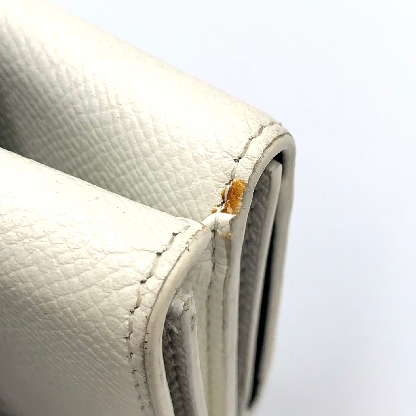 Balenciaga Ville Leather White Mini Wallet Silver — view 7