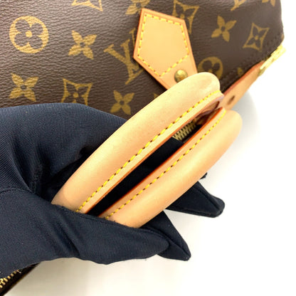 Louis Vuitton Speedy 30 Monogram Leather Brown Handbag Gold — view 8