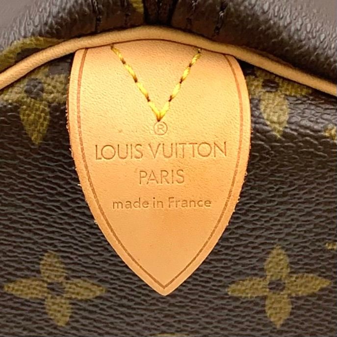 Louis Vuitton Speedy 30 Monogram Leather Brown Handbag Gold — view 4