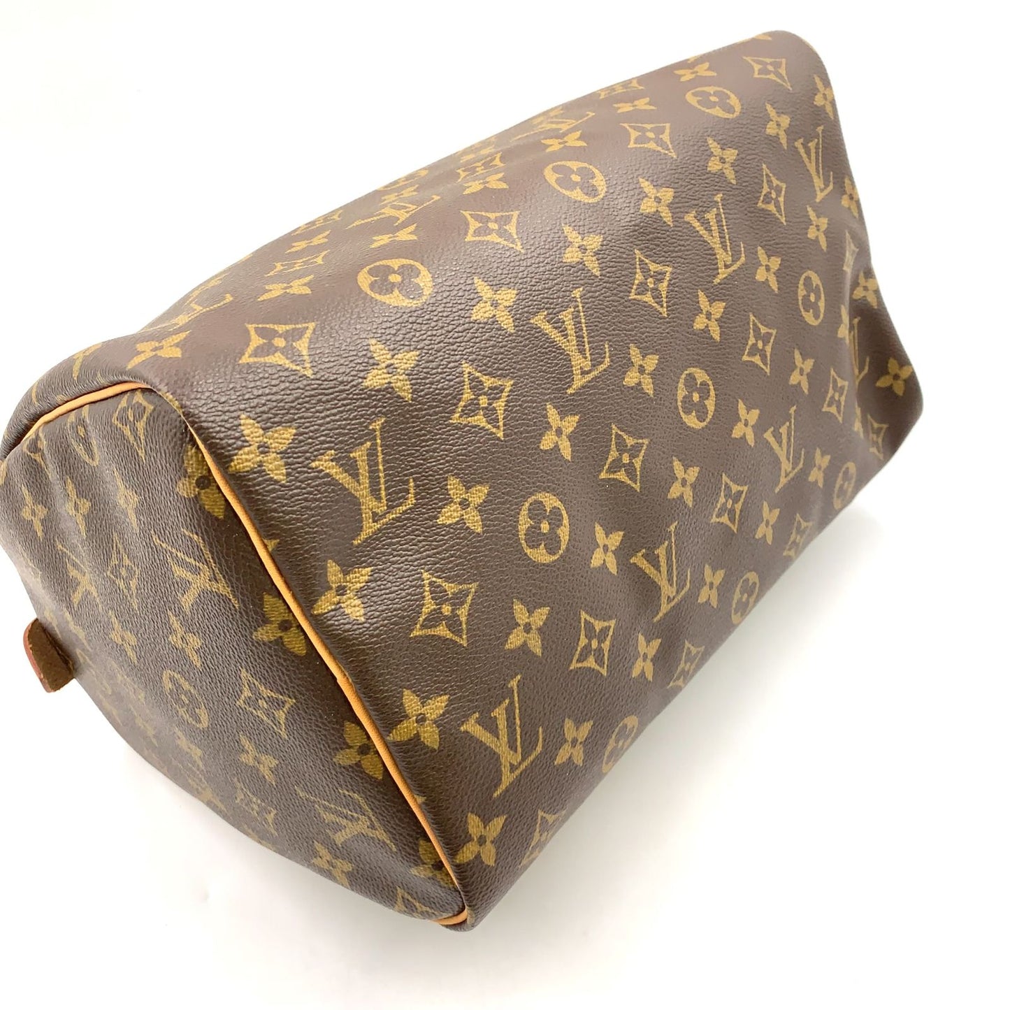 Louis Vuitton Speedy 30 Monogram Leather Brown Handbag Gold — view 9