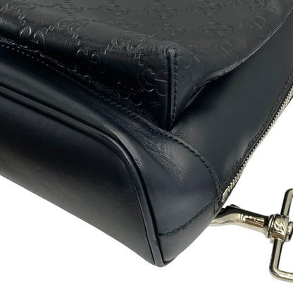 Gucci Guccissima Cross Belt Bag GG Logo Leather Black Mode Practical — view 3