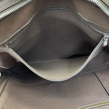 Louis Vuitton Business Briefcase Handbag LV Logo Taiga Leather Brown Practical — view 8