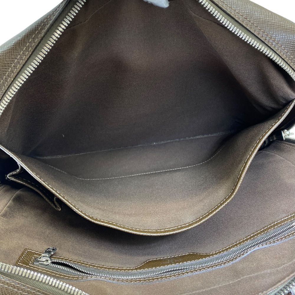 Louis Vuitton Business Briefcase Handbag LV Logo Taiga Leather Brown Practical — view 7