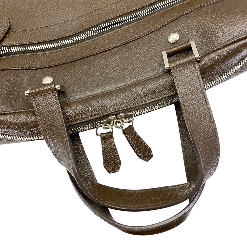 Louis Vuitton Business Briefcase Handbag LV Logo Taiga Leather Brown Practical — view 6