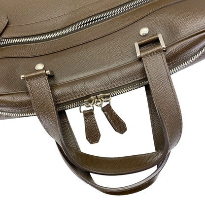 Louis Vuitton Business Briefcase Handbag LV Logo Taiga Leather Brown Practical — view 6
