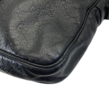 Gucci Guccissima Business Briefcase Handbag GG Logo Leather Black Practical — view 4