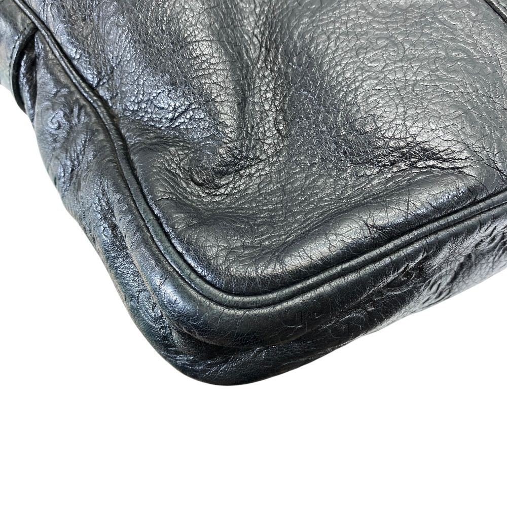 Gucci Guccissima Business Briefcase Handbag GG Logo Leather Black Practical — view 3