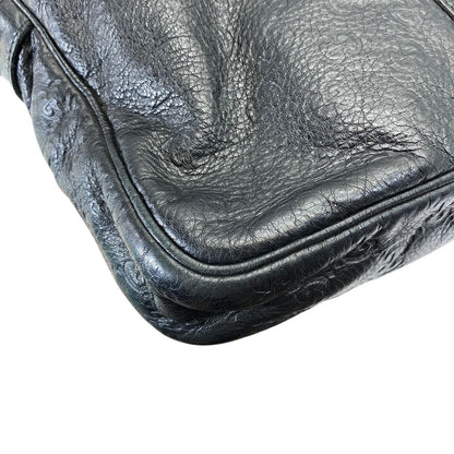 Gucci Guccissima Business Briefcase Handbag GG Logo Leather Black Practical — view 3