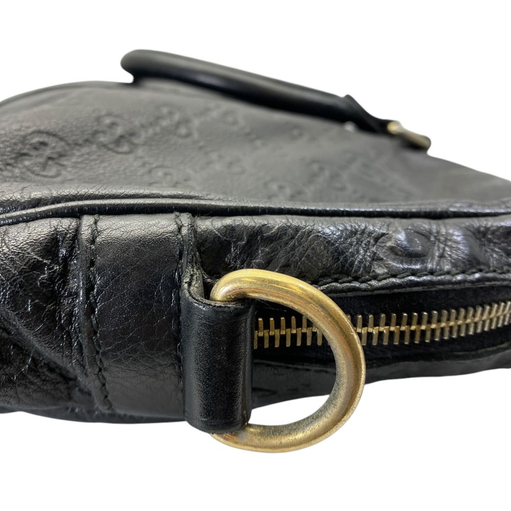 Gucci Guccissima Business Briefcase Handbag GG Logo Leather Black Practical — view 7