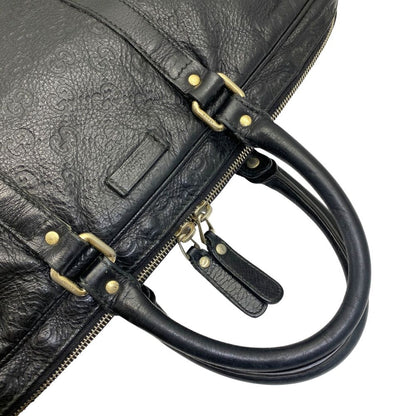 Gucci Guccissima Business Briefcase Handbag GG Logo Leather Black Practical — view 6