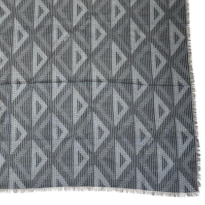 Dior Fringe Scarf Shawl CD Diamond Silk Wool Gray Feminine — view 6