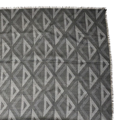 Dior Fringe Scarf Shawl CD Diamond Silk Wool Gray Feminine — view 5