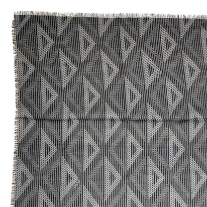 Dior Fringe Scarf Shawl CD Diamond Silk Wool Gray Feminine — view 7