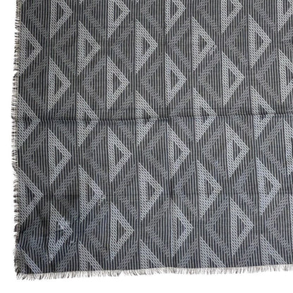 Dior Fringe Scarf Shawl CD Diamond Silk Wool Gray Feminine — view 8