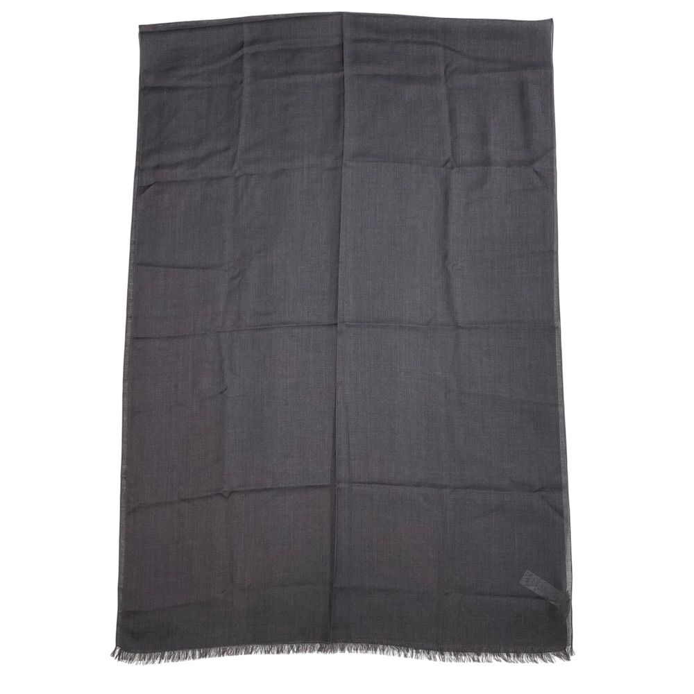 Dior Fringe Logo Scarf Shawl Silk Cashmere Gray Feminine — view 4