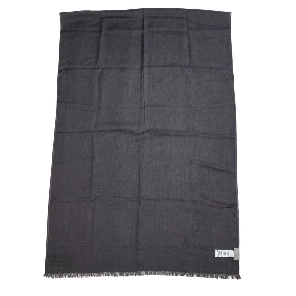 Dior Fringe Logo Scarf Shawl Silk Cashmere Gray Feminine — view 6