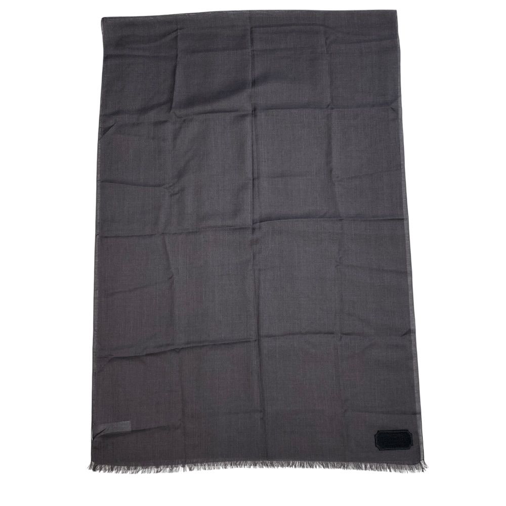 Dior Fringe Logo Scarf Shawl Silk Cashmere Gray Feminine — view 2