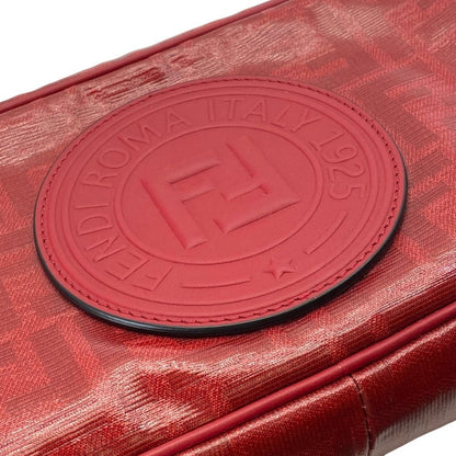 Fendi Camera Bag Clutch Pouch FF Logo Leather Zucca Pattern Red Second — view 7